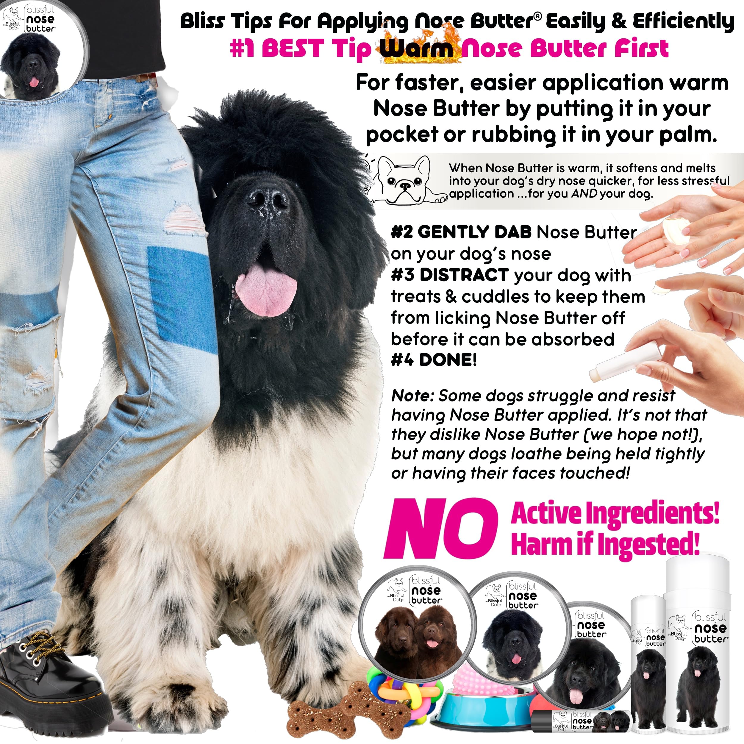 The Blissful Dog Newfoundland Unscented Nose Butter - Dog Nose Butter, 4 Ounce
